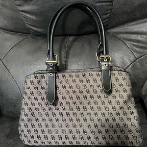 Dooney & Burke Black & Gray Buckle Satchel
